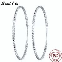 Somilia - Fashion Women 39;s Hoop Earrings New Collection 100 925 Sterling Silver Jewelry 24K Golden серьги кольца For Women