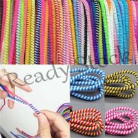 【Ready Stock】 ∏❀ B40 4PCS Spiral Phone USB Data Charging Cable Wire Cord Wrap Protector Winder Rope Colors Accessories