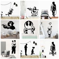 3D Banksy soldiers Removable Art Vinyl Wall Stickers vinyl Stickers Sticker Mural Wall Stickers Decals