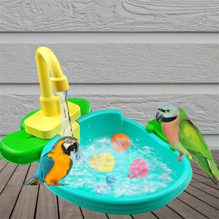 ms-bird-bath-tub-ก๊อกน้ำนกแก้วสัตว์เลี้ยงของเล่นนกน้ำพุสปาอาบน้ำของเล่นมัลติฟังก์ชั่นทำความสะอาดเครื่องมือ