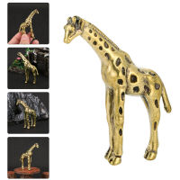 BESTOMZ รูปปั้นยีราฟทองเหลืองสัตว์ทองเหลืองรูปแกะสลักสัตว์ทองเหลืองตกแต่งบ้านอุปกรณ์การทำงานที่บ้าน