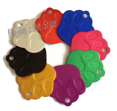 free shipping tags new paw shape id tag mix colors aluminium alloy dog cat name tags