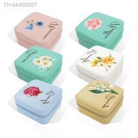 ☃ Personalized Jewelry Travel Box Organizer with Birth Flower and Name Bridesmaid Gifts Birthday Gifts for Girls and Women