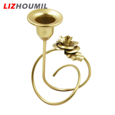 เชิงเทียนดอกไม้ LIZHOUMIL เชิงเทียนประดับเชิงเทียนแต่งงานแฟชั่นอุปกรณ์ประกอบฉากงานแต่งงานสำหรับการตกแต่งบ้าน
