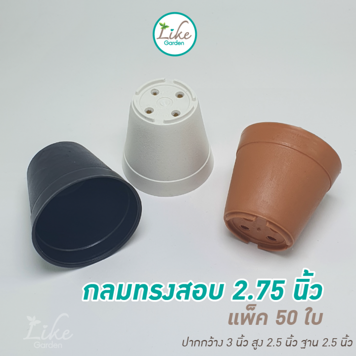 กระถางกลมทรงสอบ-ขนาด-2-75-นิ้ว-แพ็ค-50-ใบ-สำหรับปลูกต้นไม้-แคคตัส-เป็นพลาสติก-ราคาย่อมเยาว