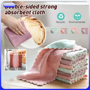 5PCS Microfiber Thick Kitchen Towel Dishcloth Household Kitchen