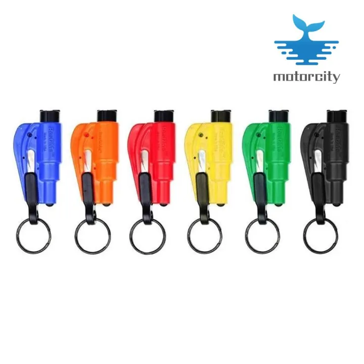 2 in 1 Mini Keychain Car Window Glass Breaker Seatbelt Cutter Random