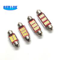 [ANYA Auto Parts] 50ชิ้นพู่ห้อย C5W แคนบัสไฟเปิดปิดอัตโนมัติไม่มีข้อผิดพลาด12 SMD 4014 LED 31มม. 36มม. 39มม. 41มม. โคมไฟโดมตกแต่งภายในรถยนต์หลอดอ่านหนังสือสีขาว12V