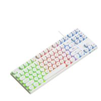 87 Key Wired Keyboard Retro Punk Keycap Waterproof Multi Category Color Game Keyboard