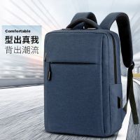 ? Backpack pure color contracted usb charging business bag water proof backpack laptop bag high school students