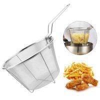 【LZ】✜卐✧  15/18cm líquido de fritura filtro aço inoxidável redondo cesta drenagem legumes e frutas ferramentas cozinha multifuncional para cozinhar em casa