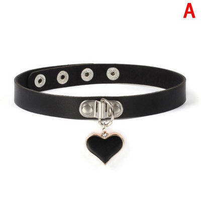 Ranghe Punk โกธิค Spike Choker PU จี้ปลอกคอหนังสร้อยคอสร้อยคอประดับ