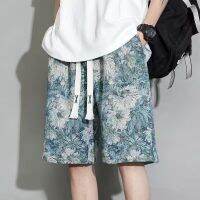 【hot seller】 painting mens summer home suit embroidery t-shirt floral sports beach