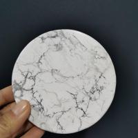 10cm Natural Howlite Coaster polished white turquoise Stone Coasters