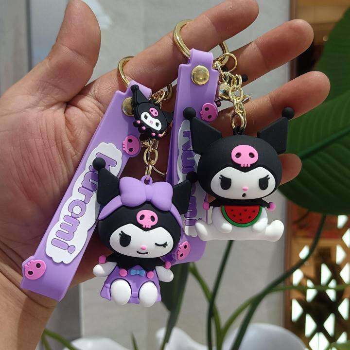 HKH Cartoon Sanrio Kuromi Keychain Couple Bag Key Chain Ring Doll Small ...