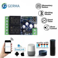 QSR STORE GERMA USB 5V DC 5 12 24 36 48V eWeLink Smart Wifi Wireless Switch Relay Module 2CH Timer Phone Remote Control For Google Home