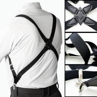 【YF】ↂ㍿  Mens Suspenders Adjustable Braces X Elastic Side Clip Crossover Adult Suspensorio Trousers Apparel Accessories