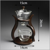 Heat-resistant glass tea set magnetic water diversion rotating cover bowl semi-automatic tea maker lazy teapot Kungfu tea set