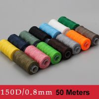 【YD】 50Meters Waxed Thread Flat Sewing Line150D 0.8mm Polyester Leather Cord for Handicraft