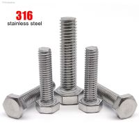 ◄♞ஐ 1/2/5/10pc M3 M4 M5 M6 M8 M10 M12 M14 M16 DIN933 316 A4-80 Marine Grade Stainless Steel External Hex Hexagon Head Cap Screw Bolt