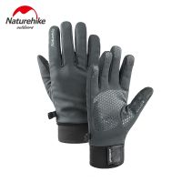 （AT） Naturehike Touch ScreenFive Fingers Gloves Soft PatchworkCycling Fleece GloveHiking DrivingSpring Red