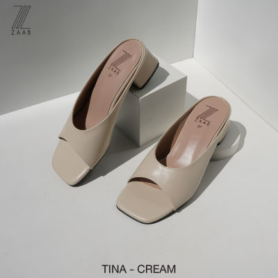 ZAABSHOES รุ่น TINA รองเท้าส้นก้อน 1.5 นิ้ว สี ครีม (CREAM) ไซส์ 34-44  รองเท้าแตะ รองเท้าส้นสูง รองเท้าใส่ที่ทำงาน เน้นหน้าเท้ากว้าง พื้นไม่ลื่น