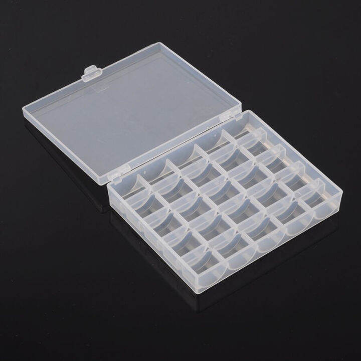 High Transparent 25 Grid Bobbin Box Sewing Machine Bobbin Storage Box