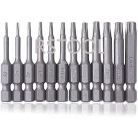 12pcs 50mm Torx Screwdriver Bits With Hole T5  T9 T10 T15 T20 T27 T30 T40 1/4 Inch Hex Shank Electric Screw Driver Star Bit Set Drills  Drivers