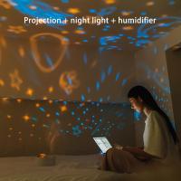 2 in1 Humidifier Light Night Lamp Built-in USB Charging Battery Indoor Lighting Multi-function Humidifier Projection Light Night Lights