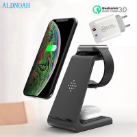 【HOT SALE】 C&amp;T e-Mart 3 In 1 Wireless Charger Station QI 15W Fast Charging Stand Dock สำหรับ13/12/11/8 Pro Max IWatch 7 6 5