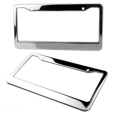 1 pieces of stainless steel silver metal car license plate frame label cover screw cap