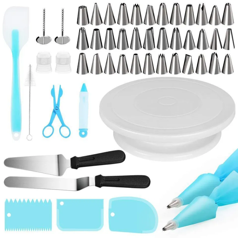 52/137 Pieces Turntable Decoration Nozzle Baking Tools Cake Decorating Set