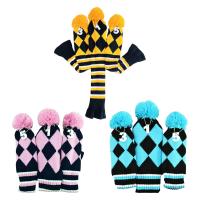 3Pcs For Woods Driver Fairway Long Neck Sleeve Knitted Golf Club Head Cover