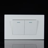 118mm high quality pure white large board 250V 16A 2 gang 1 / 2 way household wall power switch PC flame retardant panel