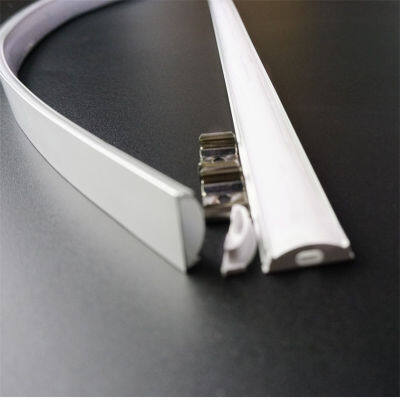 5pcs of 50cm Flat U Type 6mm Height Slim Led Aluminium Profile Flexible Channel Bendable Matte Diffuser Bar Light Housing