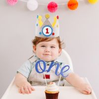 、‘】【= Happy Birthday Hat 1 Year Boys Girls Day Of The Child Novelties Children Crown Party Decor 1-9 Years Customized Adjustable Size