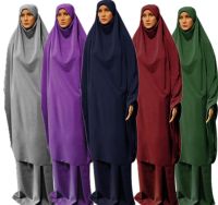 【YF】 Muslim Women Full Cover Prayer Garment Hijab Long Maxi Dress Abaya Kaftan Robe Overhead Arab Middle East Gown