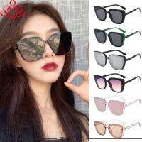 VISION GLASSES ขนาดใหญ่สุดไซต์ แว่นตากันแดดทรงตาแมว การป้องกัน UV400 สีดำสีดำ ที่บังแดดสำหรับขับรถ วินเทจ แว่นตากันแดดสำหรับผู้หญิง สำหรับผู้หญิงและผู้ชาย