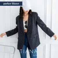 PARKER OVERSIZED BLAZER - เสื้อสูทลายทางพรีเมียม ทรงบอย แบรนด์ TIANA BRAND