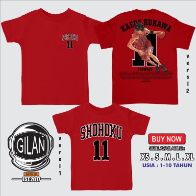 ข้อเสนอพิเศษ tshirt เสื้อยืด ลายการ์ตูนอนิเมะ Sakazuki SLAM DUNK KAEDE RUKAWA สําหรับเด็ก(S-5XL)S-5XL