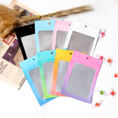 hot【DT】 100PCS Gradient Color Mylar Aluminum Foil Jewelry Storage Show Window Resealable Plastic Ziplock