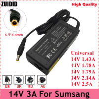 14V 3A 6.5*4.5mm AC Adapter Power Supply for Samsung LCD Monitor BX2235 S22A100N S19A100N S22A200B S22A300B S23A300B 1.781.79a