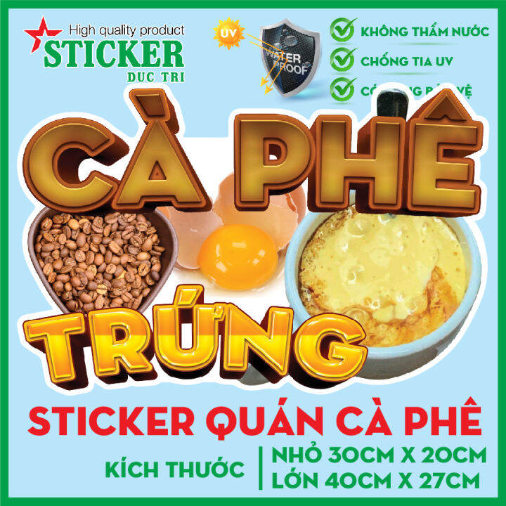 🔥 STICKER CÀ PHÊ TRỨNG 🔥 TRANG TRÍ TƯỜNG, XE, CỬA KÍNH QUÁN CÀ PHÊ ...