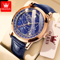 OLEVS 9923 Genuine Leather Band Automatic Mechanical Men Wristwatch Fashion Waterproof Watches For Men Luminous