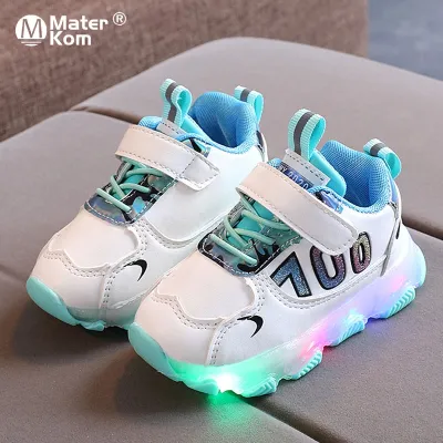 ขายดีที่สุด ioztt2023 - /○ Size 21-30 Baby Breathable Glowing Shoes Sneakers for Kids Anti-slippery Boys Led Up