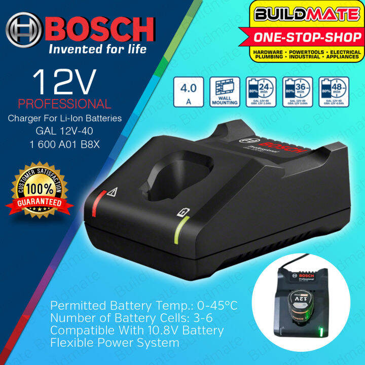 BOSCH Professional Battery Charger Solo Asea GAL 12V40 1600A01B8X 100