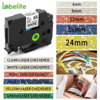 ❐ Labelife 1pack TZe-231L1 241L1 Compatible for Borther P-Touch Laser Checkered tape Label Printer PT-H100 Colorful Sparkling tape