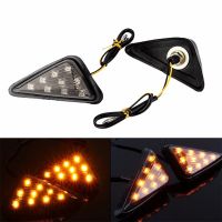 2Pcs LED Motorcycle Turning Signals Light Smoke Triangle Flush Mount Waterproof Easy Installation Turn Signal Blinker Flashing