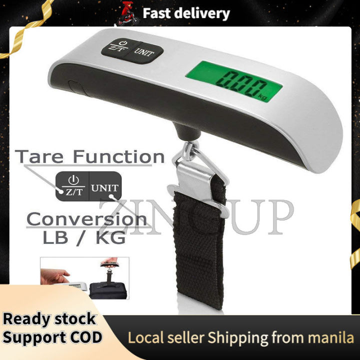 Handheld Portable Digital Luggage Scale With Grip - Travel Portable  Electronic Weighing Suitcase And Bag - 110lb/50kg - Black