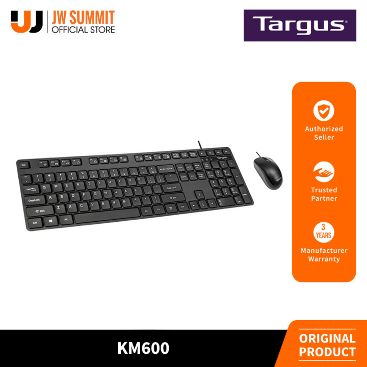 Targus KM600 Plug and Play Corporate USB Wired Keyboard & Mouse Combo